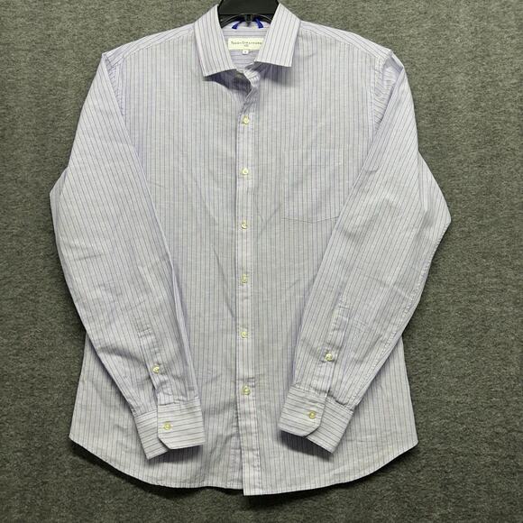 Teddy Stratford Shirt Mens Large Plaid Button Up Zip Fit Sz 5 Casual 100% Cotton - Picture 1 of 7